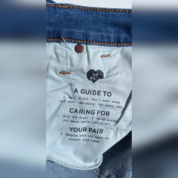 Madewell Blue Distressed Straight Leg Jeans - Picture 6 of 8